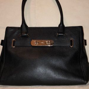 Coach Swagger Bag Carryall -Black Leather